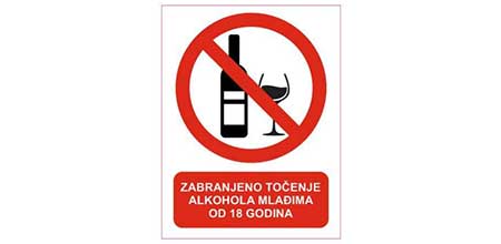 TZO Dugi Rat - Oznaka o zabrani točenja alkohola
