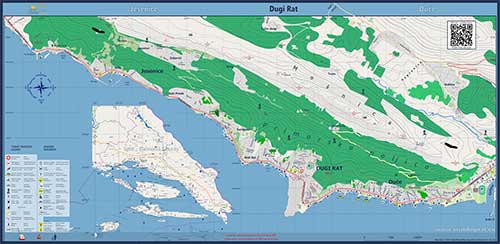 Dugi Rat Riviera ( Dugi Rat, Duće, Jesenice ) - Printed Map